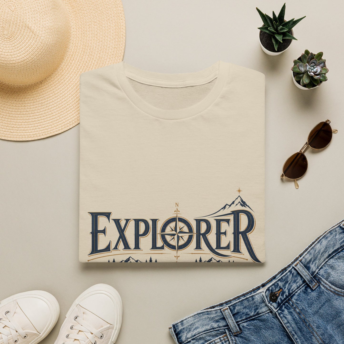 Explorer Emblem With Vintage Style T-Shirt