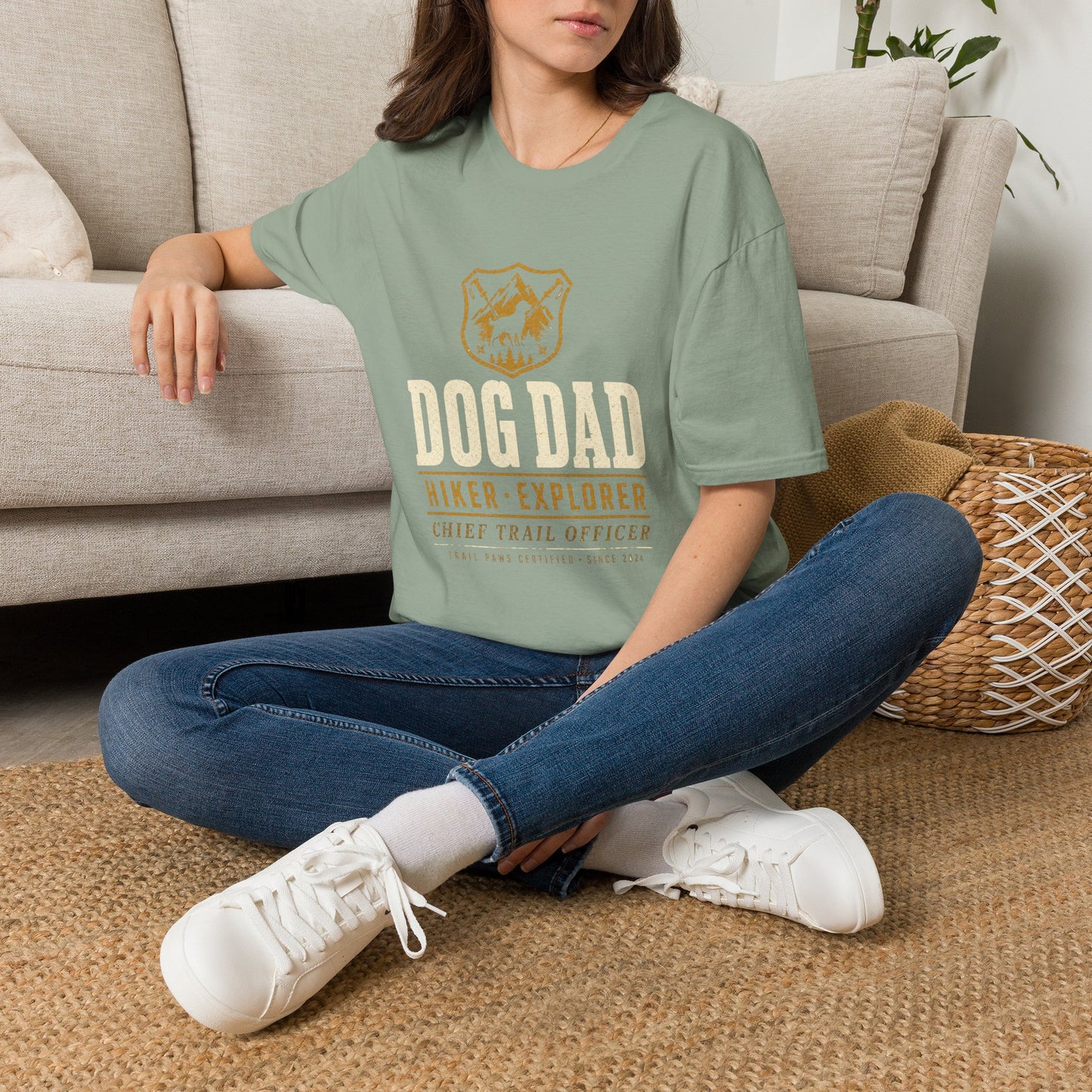 Dog Dad Hiking Badge T-Shirt