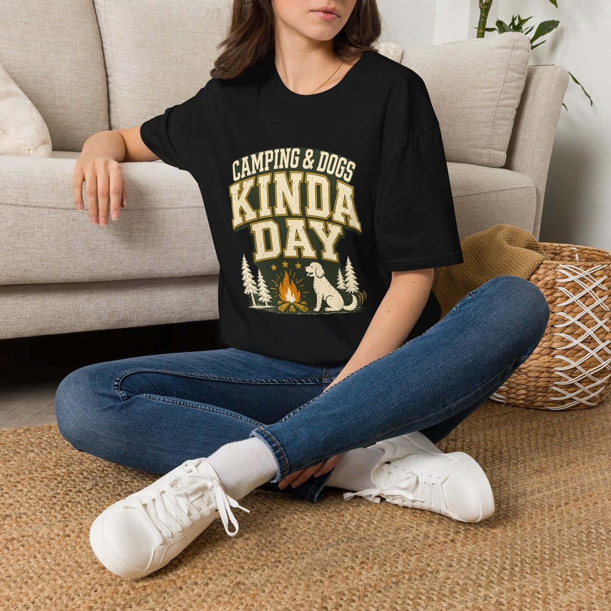 Kinda day with dogs and campfire T-Shirt