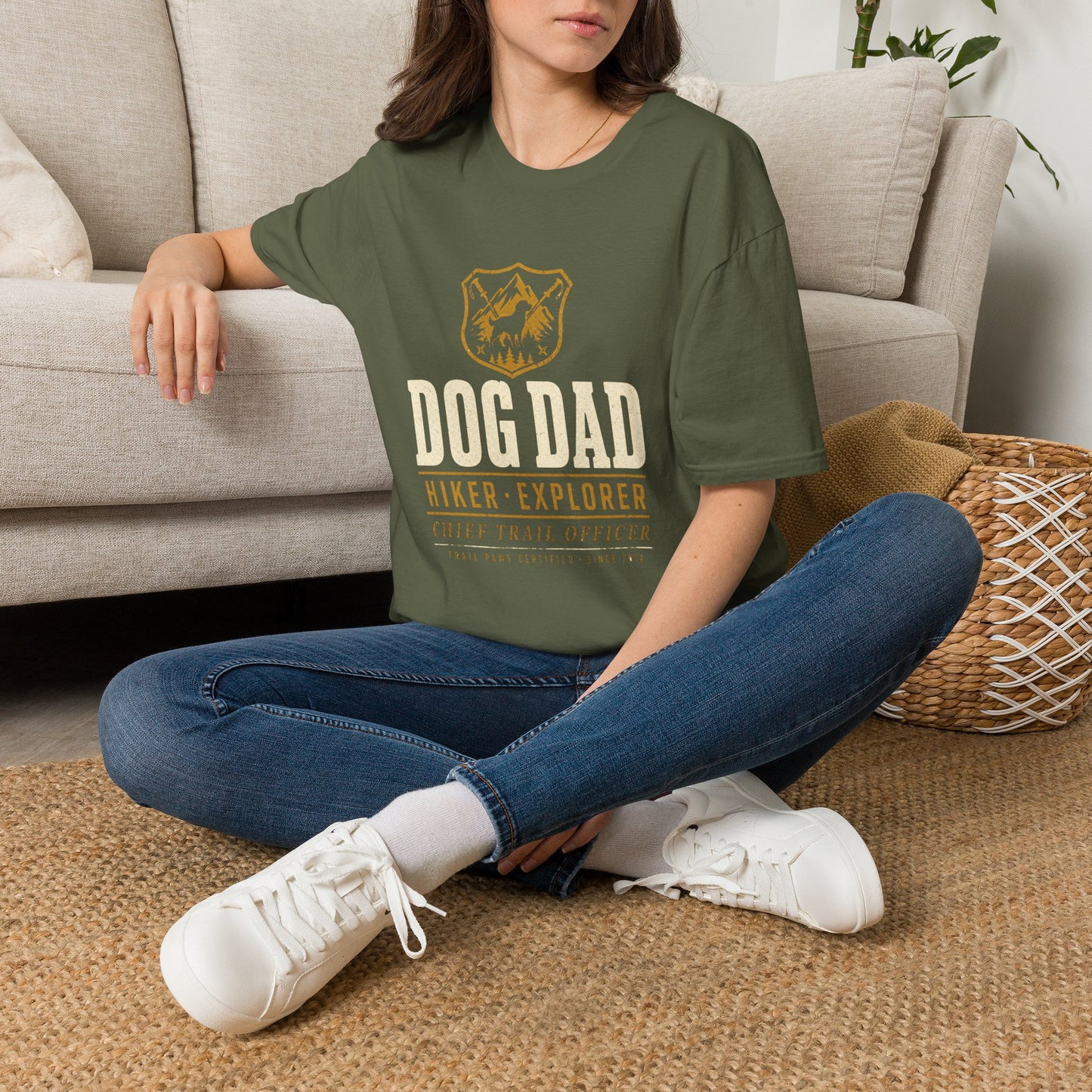 Dog Dad Hiking Badge T-Shirt