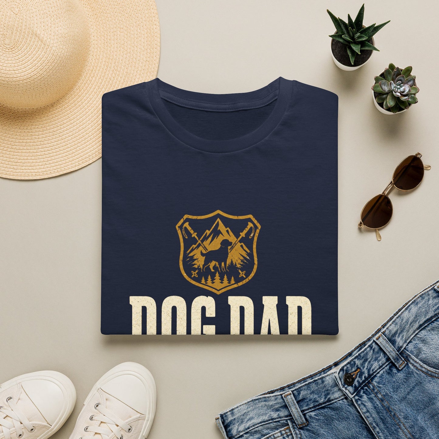 Dog Dad Hiking Badge T-Shirt