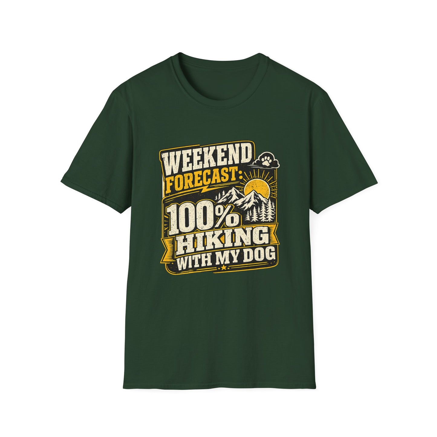 Weekend Hiking Forecast With Dog T-Shirt