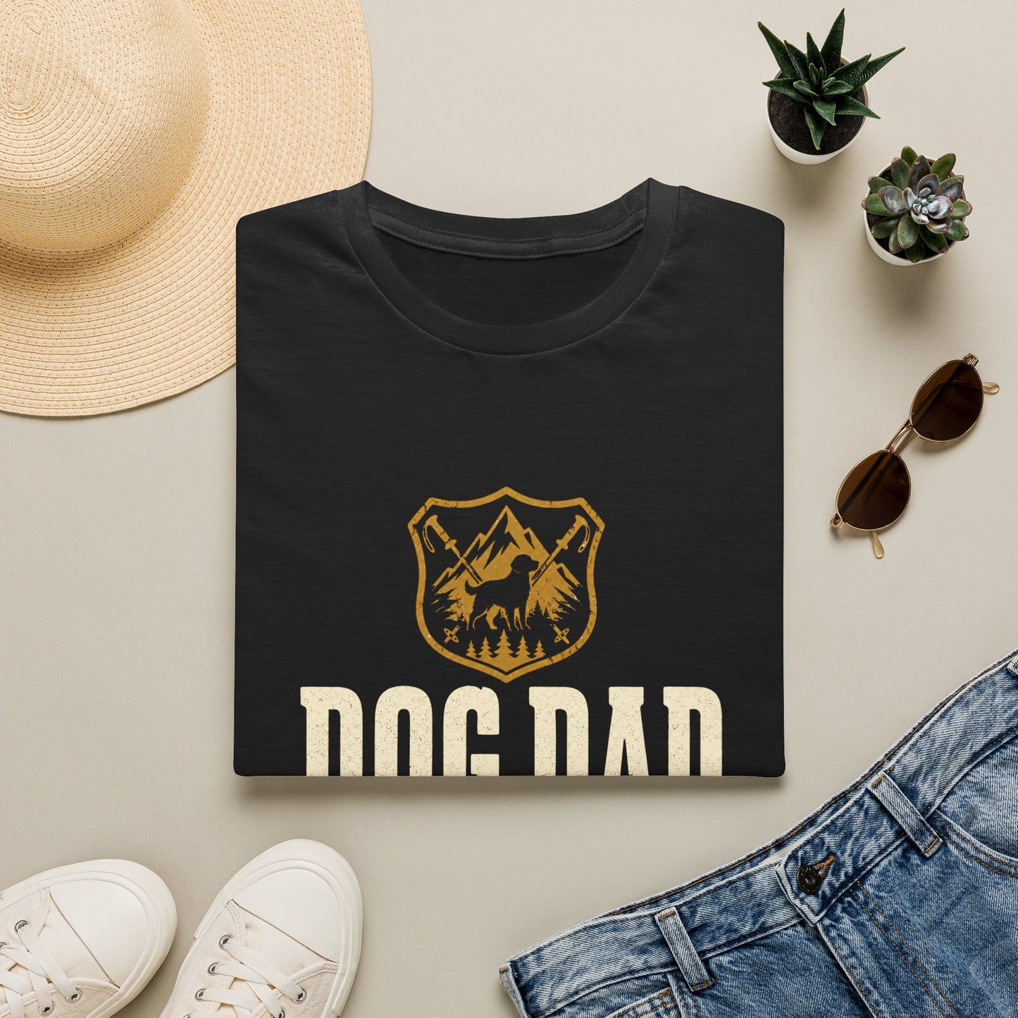 Dog Dad Hiking Badge T-Shirt