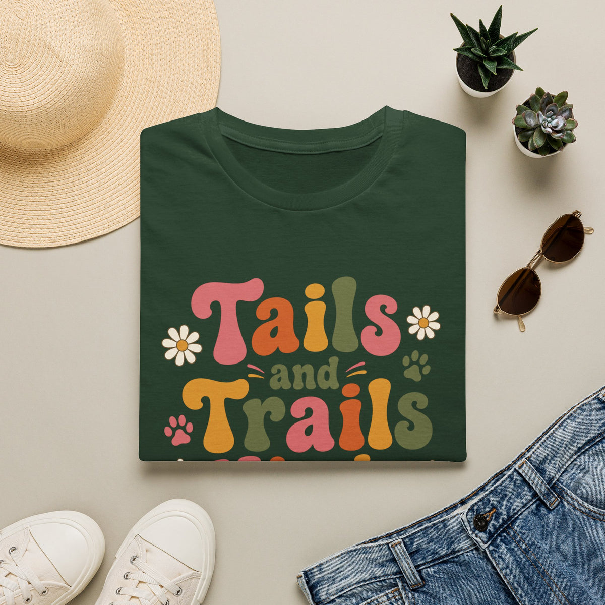 Tails and Trails Kinda Day, Daisy Edition T-Shirt