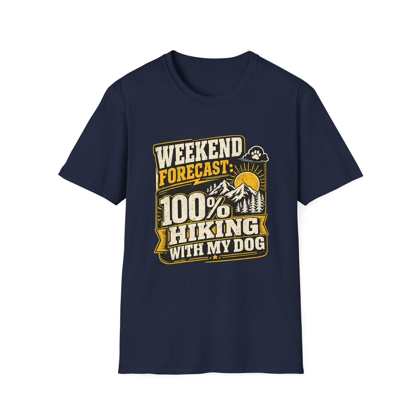 Weekend Hiking Forecast With Dog T-Shirt