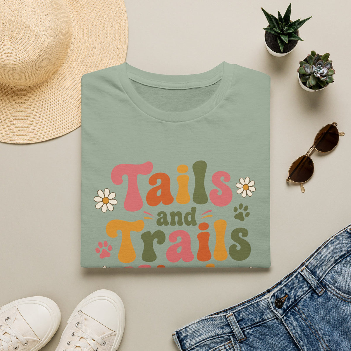 Tails and Trails Kinda Day, Daisy Edition T-Shirt
