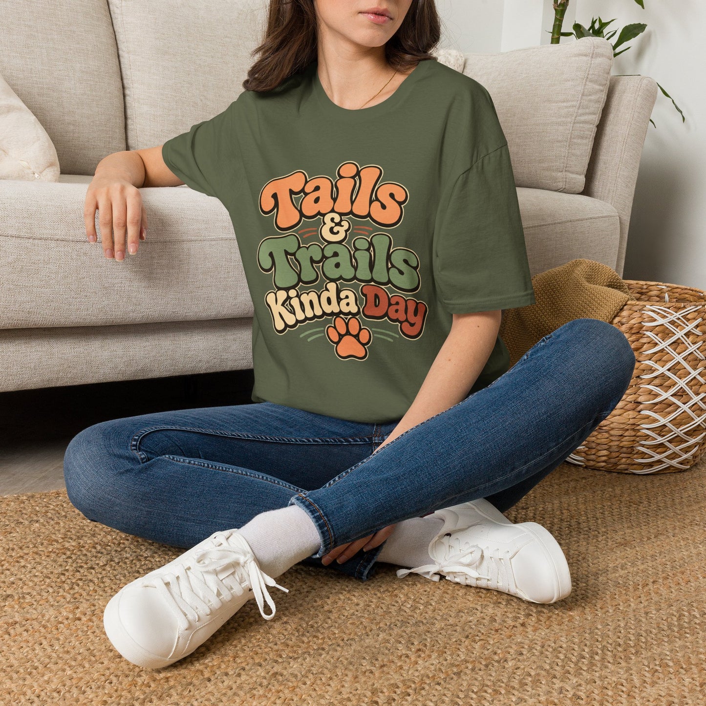 Tails & trails kinda day paw T-Shirt