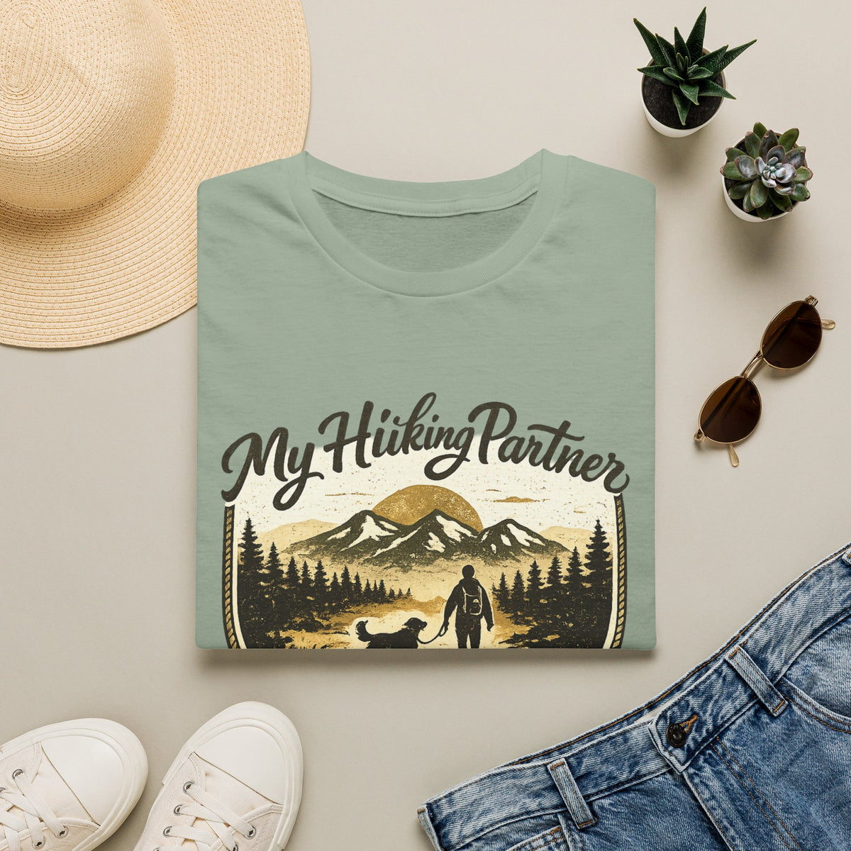 Hiking partner has four legs  T-Shirt