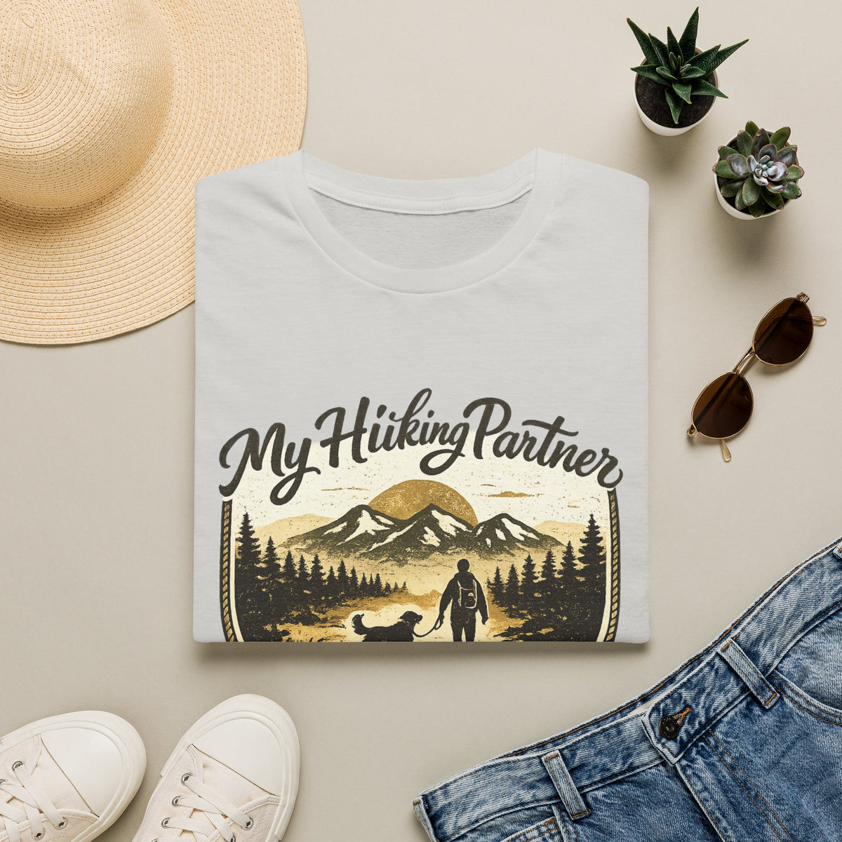 Hiking partner has four legs  T-Shirt
