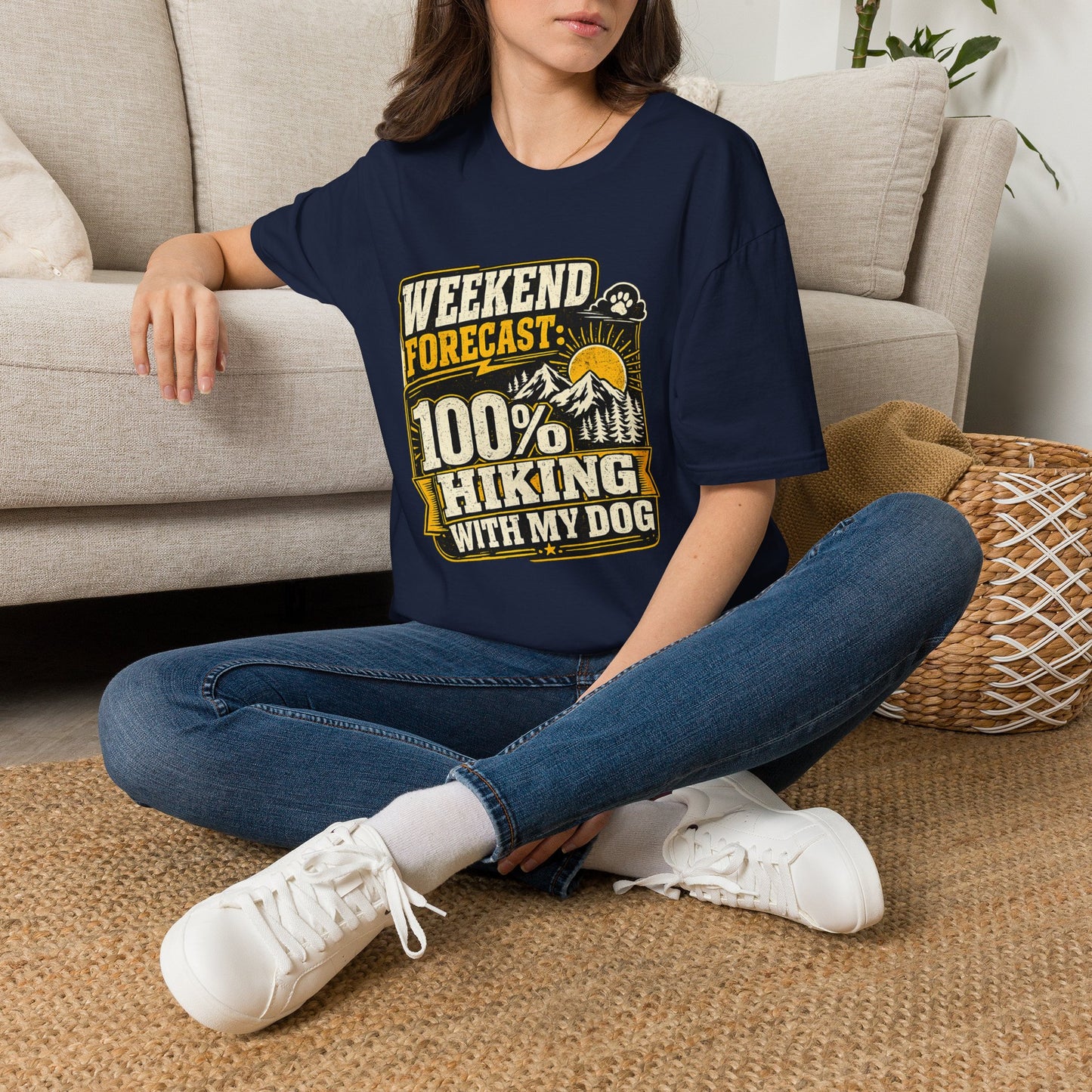 Weekend Hiking Forecast With Dog T-Shirt