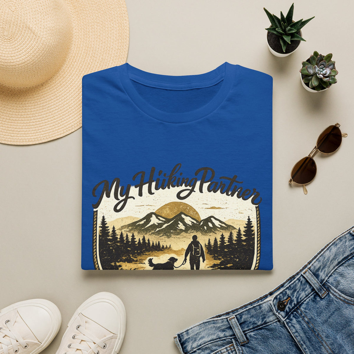 Hiking partner has four legs  T-Shirt
