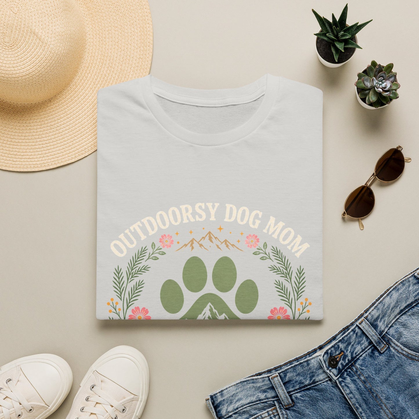 Outdoorsy Dog Mom T-Shirt