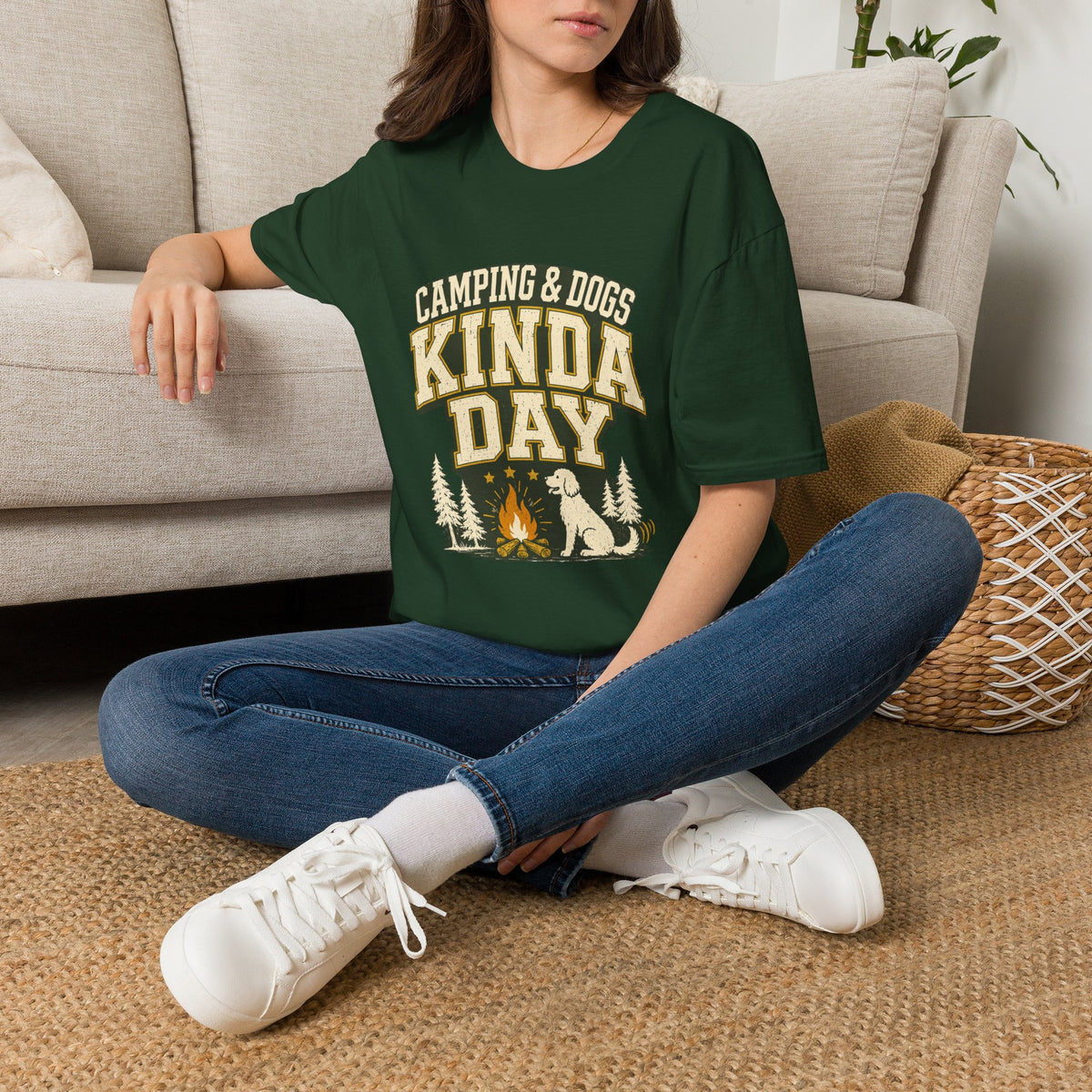 Kinda day with dogs and campfire T-Shirt
