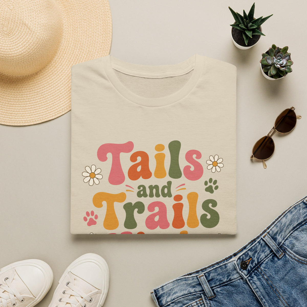 Tails and Trails Kinda Day, Daisy Edition T-Shirt