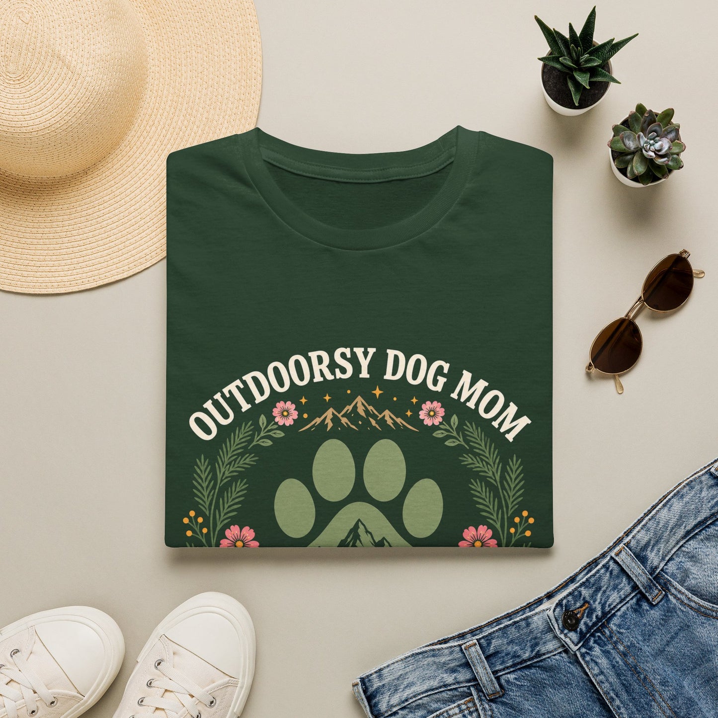 Outdoorsy Dog Mom T-Shirt