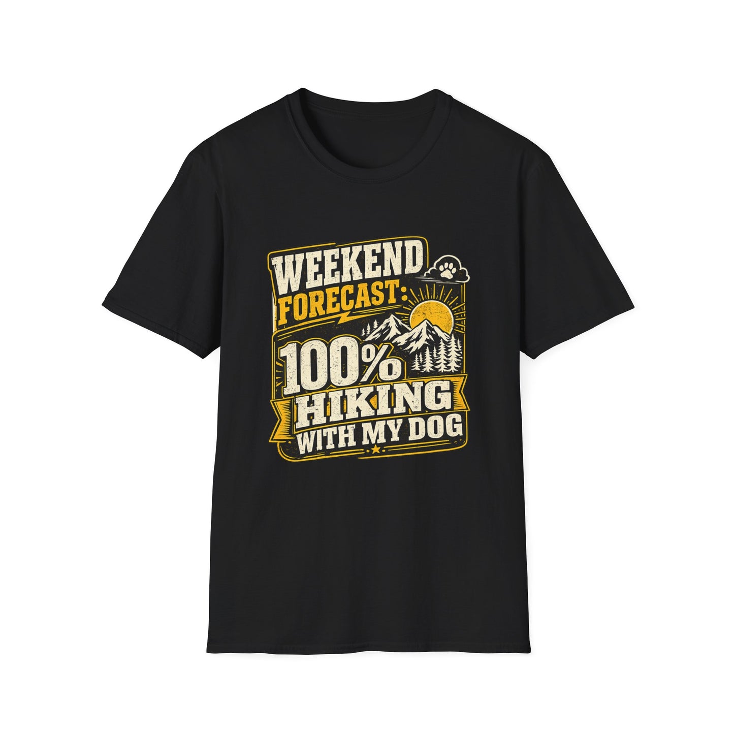 Weekend Hiking Forecast With Dog T-Shirt