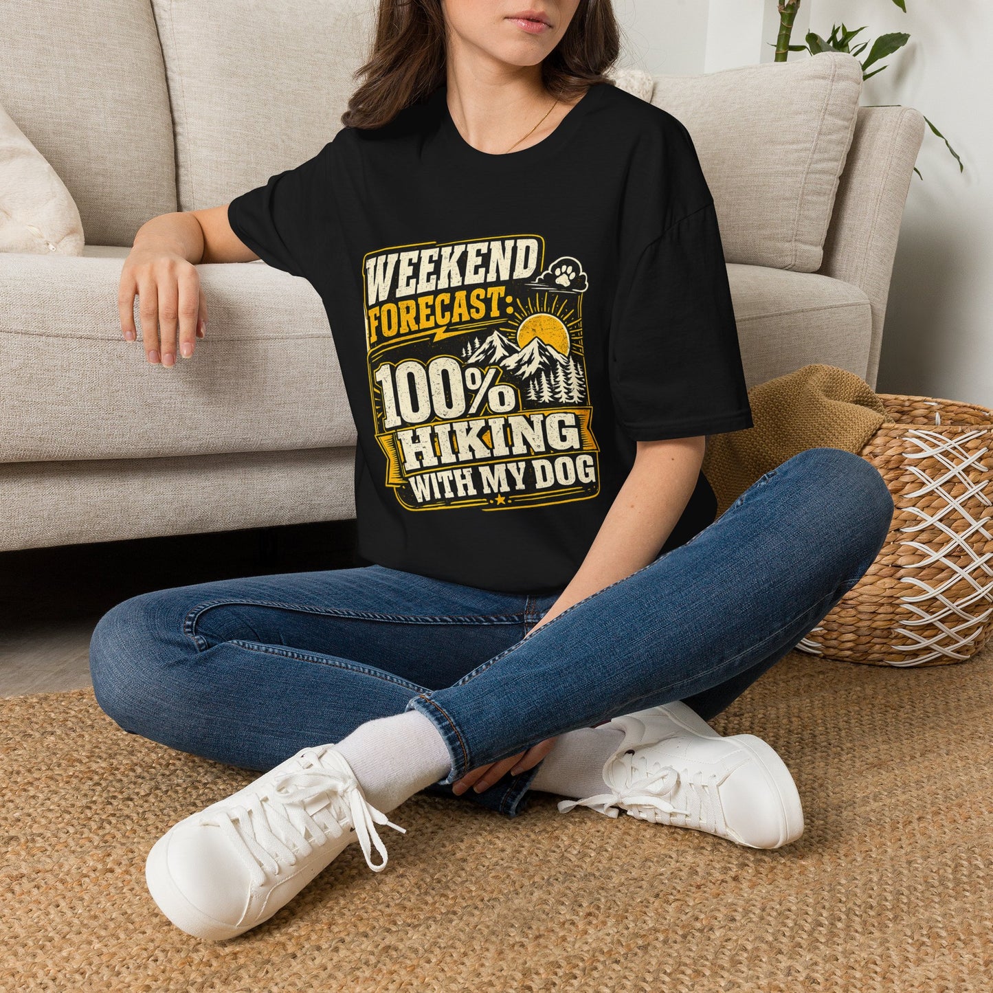 Weekend Hiking Forecast With Dog T-Shirt