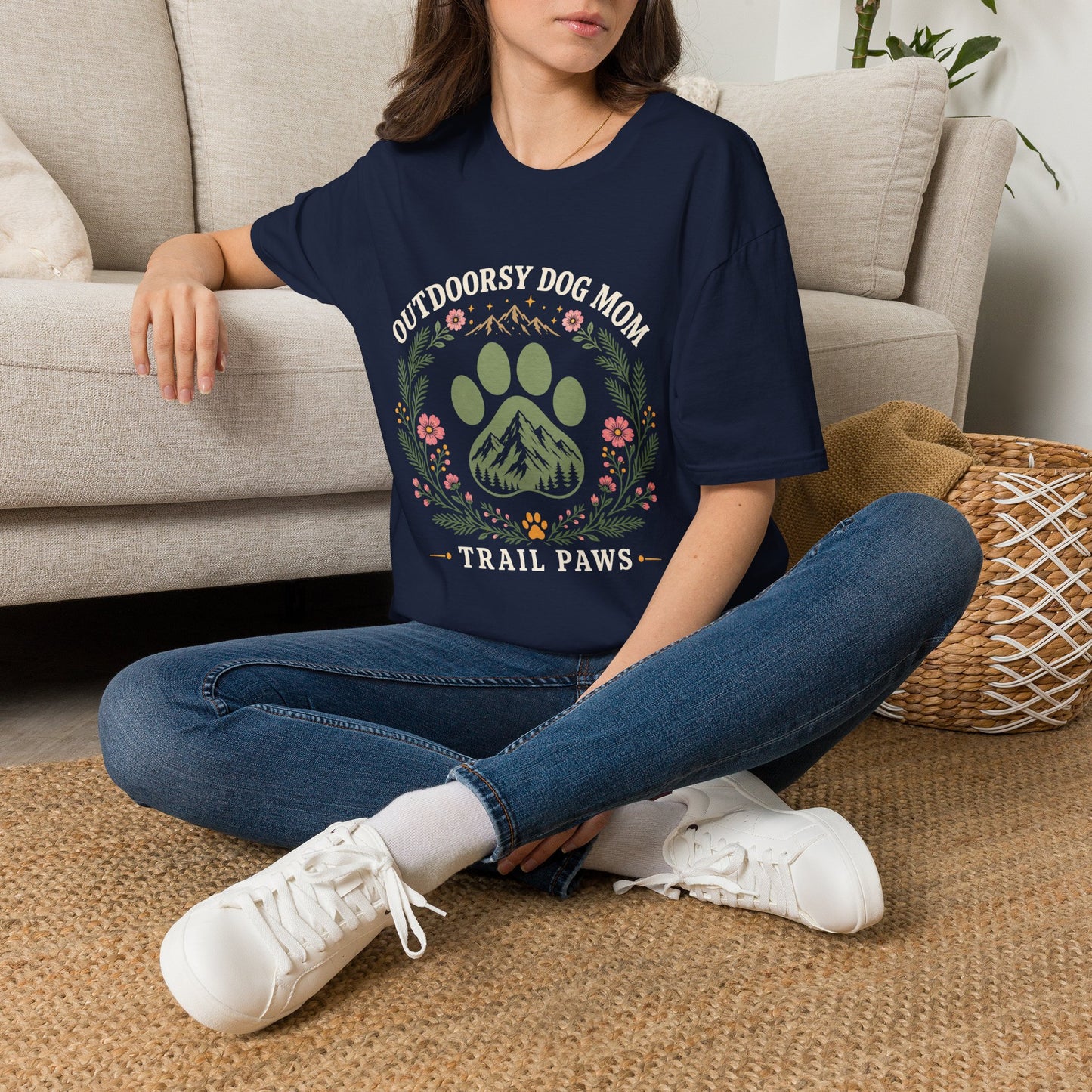 Outdoorsy Dog Mom T-Shirt