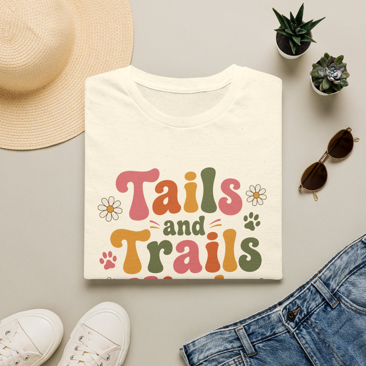 Tails and Trails Kinda Day, Daisy Edition T-Shirt
