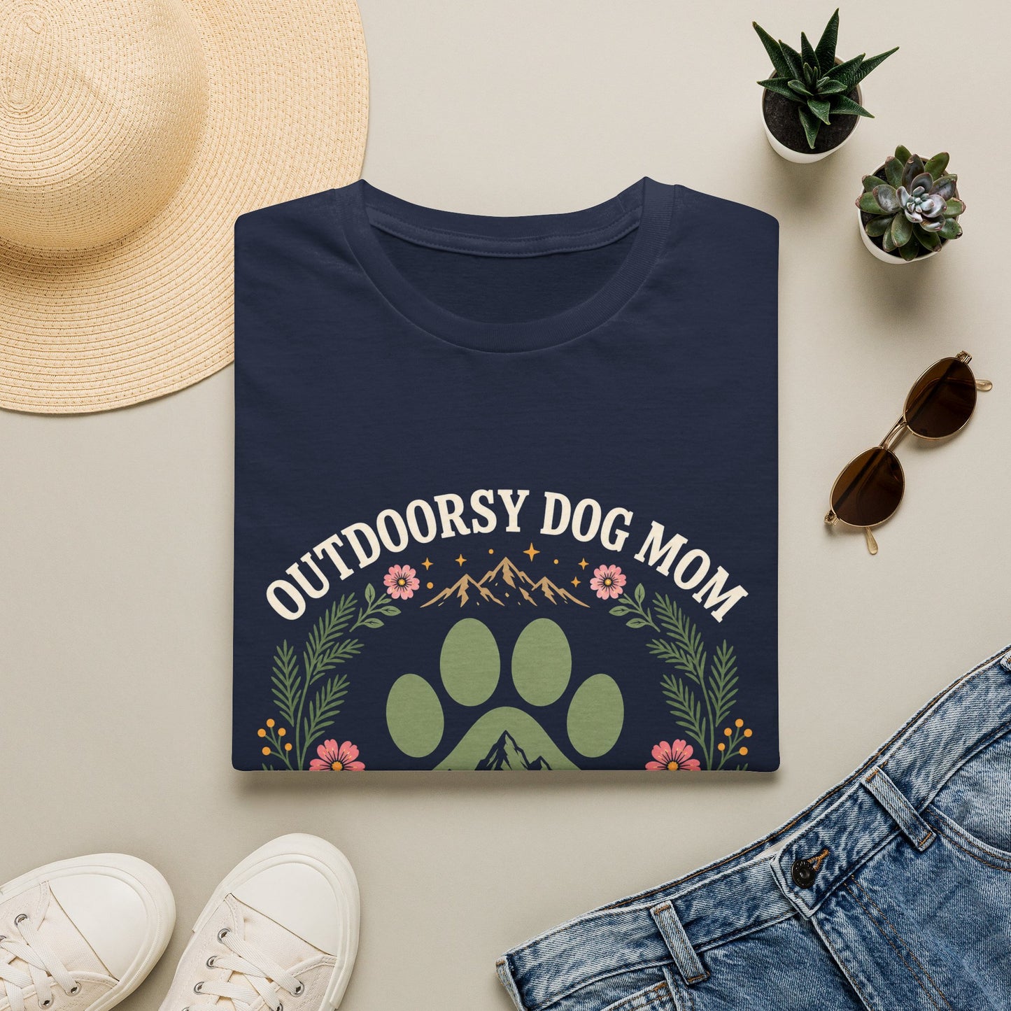 Outdoorsy Dog Mom T-Shirt