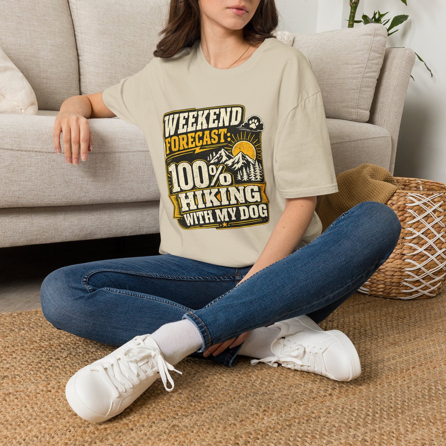 Weekend Hiking Forecast With Dog T-Shirt
