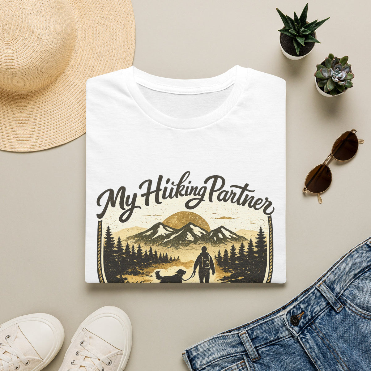Hiking partner has four legs  T-Shirt