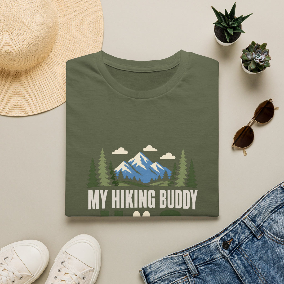 My Hiking Buddy Has Paws T-Shirt