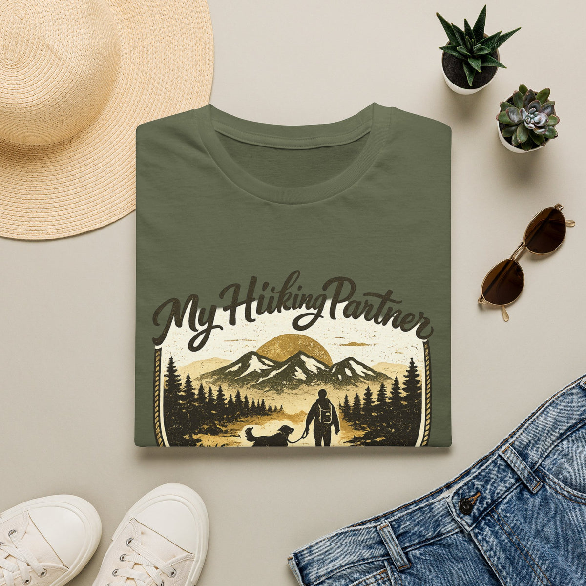 Hiking partner has four legs  T-Shirt